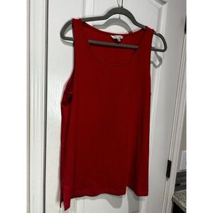 John Mark Red Basic Tank Sleeveless Bamboo Blend Layer Basic Sz M